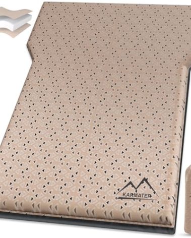M KARMATER Self Inflating Car Sleeping Pad for Camping, Thick Memory Foam Car Camping Mattress with Pillow, 9.0 R-Value SUV Mattress Camping Bed Suitable for Cars Travel, Hiking, Backpacking