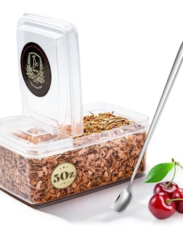 5 Oz Cherry Chips for Smoking, Wood Chips for Cocktail Smoker, Flavored Smoker Chips for Old Fashions, Whiskey, Bourbon, Smoker Drinks, Smoking Gun, Bar, Smoker Accessory Gifts for Men