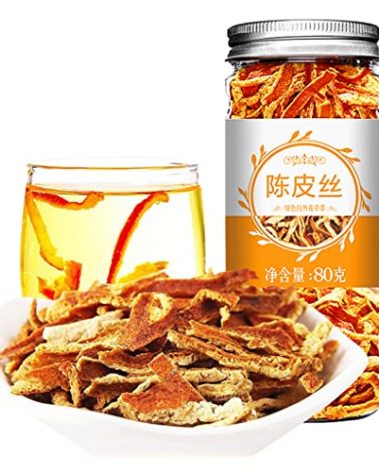JTEDZI Dried Tangerine Peel Strip 80g/2.82oz, Dried Orange Peel Herbal Tea, Dried Mandarin Oranges, Chen Pi Si 陈皮丝 Fruit Orange Peel Strips Citrus Peel All Natural Chinese Seasoning