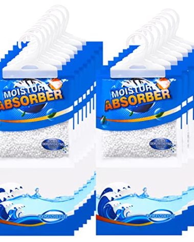 ZSZMFH 15 Pack Moisture Absorber Hanging Bags, Fragrance Free Humidity Packs, Hanging Closet Dehumidifier Bags, Moisture Absorber Packets-220g/pack.