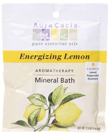 Aura Cacia Aromatherapy Mineral Bath, Energizing Lemon, 2.5 ounce packet (Pack of 3)