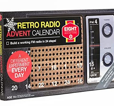 EIGHT Build Your Own Retro Radio Birthday Countdown Calendar – 24-Day DIY Kit with Electronic Components for Tech Enthusiasts & Beginners
