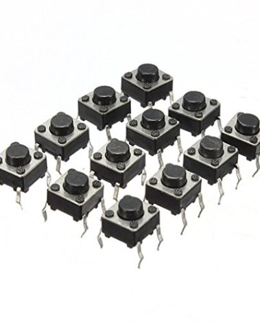 DAOKI 100Pcs 6x6x5 mm Miniature Micro Momentary Tactile Tact Touch Push Button Switch Quality Switch SPST Miniature/Mini/Micro/Small PCB