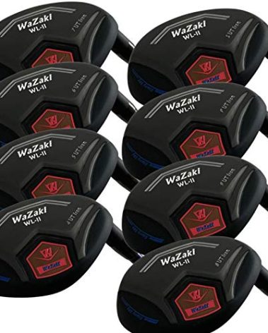 Japan WaZaki Hybrid Iron Set USGA R A Rules Golf Club,Whole Black Oil Finish,4-SW,with Covers,WLIIs Blk Ltd Model,Mens Regular Flex,65g Graphite Shaft,Plus Length,Pack of 16