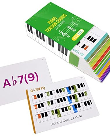 Spedemy Piano Tension Chord Flashcards in Gift Box - Color- Coded Flash Cards for 132 Chords - 11 Frequent Chords, 12 Keys - Fun Educational Flashcards for Piano, Music Learners