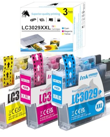LiTuhorse Compatible LC3029XXL LC3029 Ink Cartridges Color C/M/Y LC30293PKS LC30293PK XXL for Brother MFCJ5830DW MFCJ5830DWXL MFCJ5930DW MFCJ6535DW MFCJ6535DWXL MFCJ6935DW Inkjet Printers