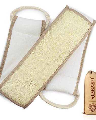 Almooni Natural Egyptian Loofah Back Scrubbers for Use in Shower, Exfoliating Natural Loofah Back Scrubber for Shower for Men and Women to Clean Your Back Deeply - 1 Count (1 Pack)