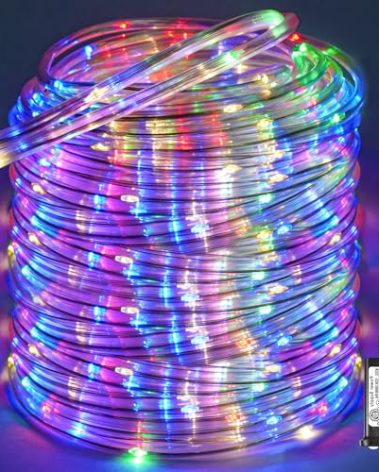 164FT Rope Lights Outdoor, 500 LED Rope Lights Indoor Waterproof, 8 Modes Plug in Connectable String Lights for Outside Garden, Deck, Patio, Pool, Bedroom, Landscape, Party Decorations - Multicolor