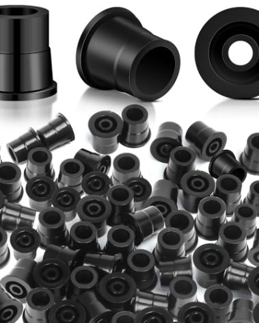 Iizenoz 400Pcs Deck Balusters Connectors for 3/4" OD Round Balusters Staircase Black Baluster Adapter Made of Black PA Material Hollow Round Aluminum Balusters for Deck Railing Connectors