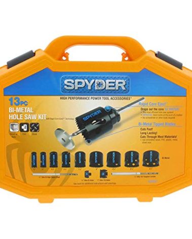 Spyder 600887 13 Piece Bi Metal Steel Hole Cutter Saw Kit with Blades and Arbors