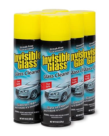 Invisible Glass 91164-6PK Premium Aerosol Glass and Window Cleaner for Auto and Home, Streak-Free, Ammonia-Free, Tint-Safe, 19 Oz, Pack of 6