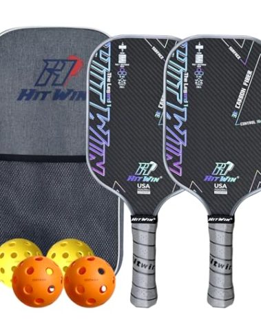 Pickleball Paddles Set of 2, USAPA Approved 3K-T700 Raw Carbon Fiber Pickleball Paddle, Lightweight Rackets with 4 Balls and 1 Carry Bag,Frosted High-Spin Surface,Pickle Ball Racket for Men and Women