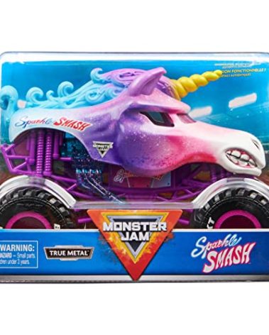 Monster Jam, Official Sparkle Smash Monster Truck, Collector Die-Cast Vehicle, 1:24 Scale