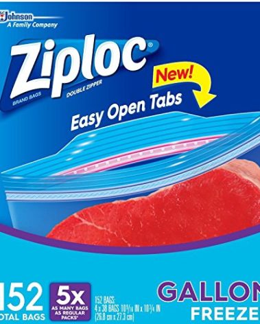 Ziploc Double Zipper Freezer Gallon Bags, Total: 152 Count (Pack of 1)