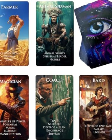 Trikendou The Character Oracle Cards Deck - Tarot Cards for Who Questions, Beginner Oracle Deck, Foiled Oracle Cards with Meaning on Them -78 Role Cards