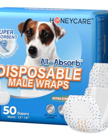 HONEY CARE All-Absorb A26 Male Dog Wrap, 50 Count, Small