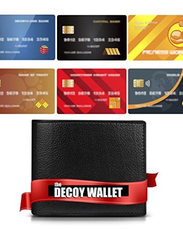 Fake Travel Decoy Wallet with 6 Realistic Fake Credit Cards - Pickpocket Safety