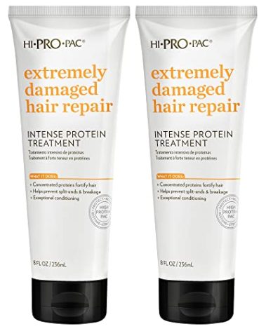 Hi-Pro-Pac Hair Mask - Extremely Damaged Hair Repair - (2-Pack) 8 fl oz - Intense Protein Treatment Masque - Deeply Conditions, Fortifies, and Helps Prevent Split Ends and Breakage
