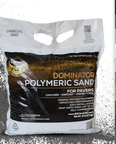 10 Pound Charcoal Gray DOMINATOR Polymeric Sand with Revolutionary Ceramic Flex Technology for Stabilizing Paver Joints/Gaps, 1/8” up to 4”, Professional Grade Results