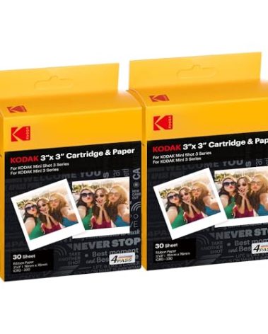 KODAK 4PASS 7.5 x 7.5 cm Film Cartridge (60 Sheets) for KODAK Mini 3 Retro and Mini Shot 3 Retro