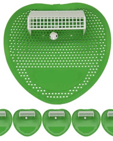 5 Pack Urinal Screen Deodorizer, Urinal Cakes Soccer Shoot, Urinal Screen Mat Lemon Fragrance, 18.5 x 19.5 cm (5PCS)