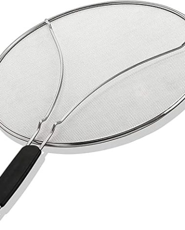 BergKoch Splatter Screen for Frying Pan - 13 Inch Stainless Steel Grease Splatter Guard - Cover Oil Splash when Sizzling Bacon, Cooking Fried Chicken or Popcorn
