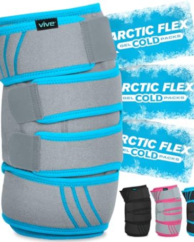Vive Knee Ice Pack Wrap - Cold/Hot Gel Compression Brace - Heat Support Strap for Arthritis Pain, Tendonitis, ACL, Athletic Injury, Osteoarthritis, Women, Men, Running, Meniscus and Patella Surgery