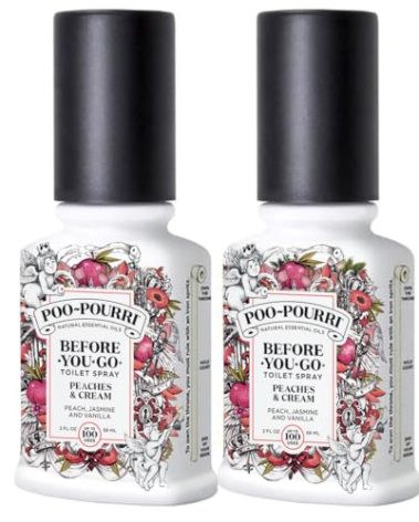 Poo-Pourri Poo-Pourri Before-You-Go Toilet Spray Peaches and Cream 2 Ounce Peach, Jasmine & Vanilla Pack of 2