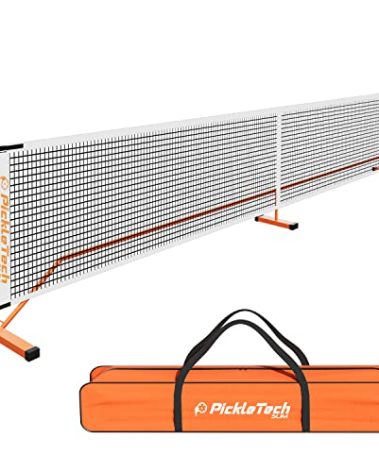 PICKLETECH 4.0 Slim Version Pickleball Net Portable Outdoor, 22 FT Pickleball Net-USAPA Regulation Size-Pickle Ball Net System with Carrying Bag for Driveway