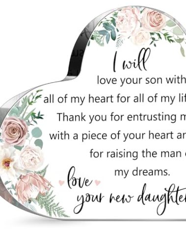 Chunful Gift for Mother of The Groom from Bride Mother of The Groom Wedding Gifts I Will Love Your Son with All My Heart for All My Life Decor(Heart Shape)