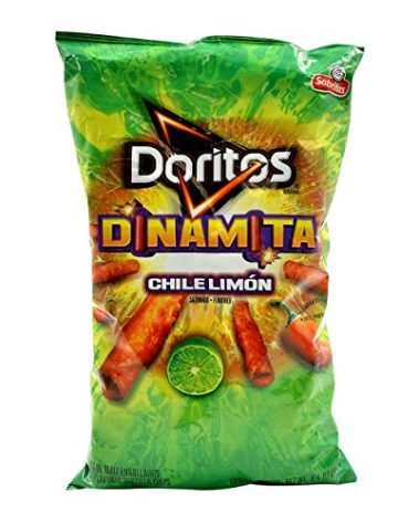 Doritos, Dinamita, Chile Limon Rolled Tortilla Chips, 9.75oz Bag (Pack of 4)