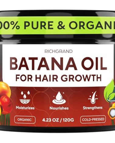 Batana Oil for Hair Growth - 100% Raw & Organic Dr Sebi Batana Oil - Cold-Pressed & Pure Unrefined Batana Hair Mask for Women & Men - Enhances Hair Thickness, Prevents Loss, Repairs Split Ends