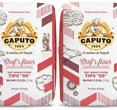 Antimo Caputo Chefs Flour 2.2 Pound (Pack of 2) - Italian Double Zero 00 - Soft Wheat for Pizza Dough, Bread, & Pasta