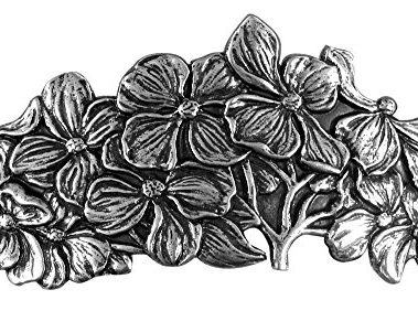 Dogwood Hair Clip, Hand Crafted Metal Barrette Made in the USA with a Large 80mm Clip by Oberon Design