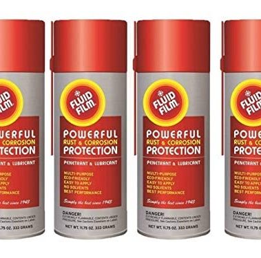 Fluid Film FLUIAS11 As11 11.75oz Spray Cans, 12" Orange (4 Pack) (4)