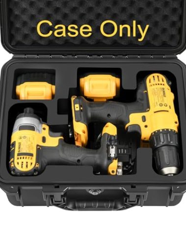 Case for Dewalt Cordless Drill/Impact Driver Set - Waterproof Hard Tool Box for Dewalt Taladro, Power Tool Kit Bag for Atomic 20V Max Cordless Drill Set | Impact Driver/Battery/Charger(Case Only)