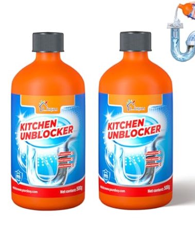 Liapu 2pcs Liquid Plumber Drain Cleaner, Drain Clog Remover, Kitchen Strength Hair Eliminator Gel Clog Remover Bathroom Cleaning Supplies for All Septic Systems And Pipes