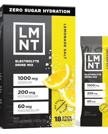 LMNT Zero Sugar Electrolytes - Lemonade | Drink Mix | 18-Count