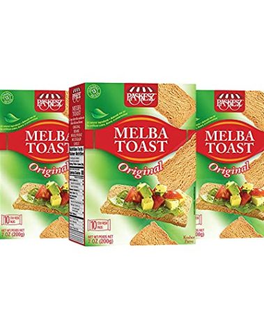Only Kosher Candy Melba Toast Classic Original Kosher Parve with No Artificial Flavor, Fresh Natural Ingredients, Kosher Certified Delicious Snack Crackers (Pack of 3)