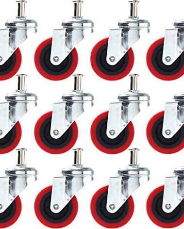 12 Pck Heavy-Duty 2.5" Swivel Caster Wheel Creeper Service Cart Stool Post Mount