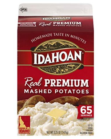 Idahoan Real Premium Mashed Potatoes, Made with Gluten-Free 100-Percent Real Idaho Potatoes, 3.25lb Carton (65 Servings)