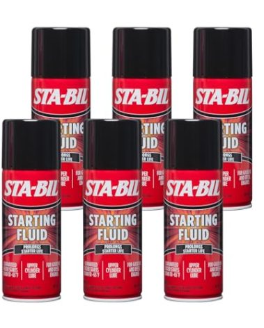 STA-BIL Starting Fluid - Prolongs Starter Life - Upper Cylinder Lube - for Gasoline and Diesel Engines - Guaranteed Faster Starts Down to -65°F (22004), 11 Fl Oz (Pack of 6) - Packaging May Vary