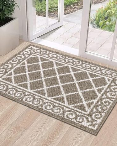 HEBE Indoor Door Mat 20''x32'' Non Slip Front Door Welcome Mats Washable Shoe Mats Dirt Trapper for Entryway Low Profile Kitchen Carpet for Entrance Hallways Entrance Mat for Dogs