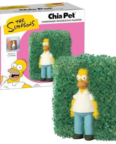 Chia Pet The Simpsons - Homer with Seed Pack, Decorative Pottery Planter, Easy to Do and Fun to Grow, Novelty Gift, Perfect for Any Occasion