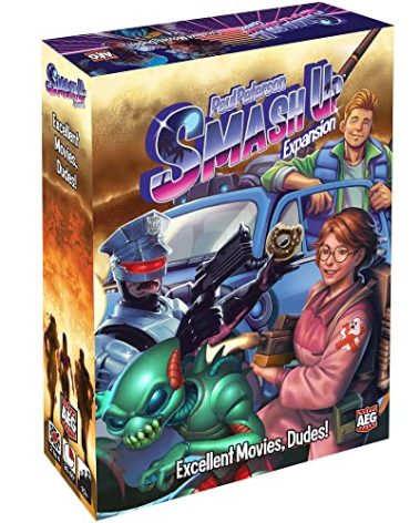 AEG Smash Up: Excellent Movies, Dudes! Expansion | 80's Card Game | Action Heroes, Backtimers, Extramorphs, Wraithrustlers | 2-4 Players | Ages 10+