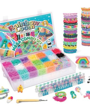 Rainbow Loom® MEGA Combo Set, Features 7000+ Colorful Rubber Bands, 2 step-by-step Bracelet Instructions, Organizer Case, Great Gift for Kids 7+ to Promote Fine Motor Skills