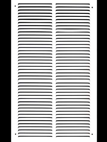 HVAC Premium 10'' x 18'' [Duct Opening] Flat Stamped Steel Return Air Grille - Sidewall and Ceiling - HVAC Vent Duct Cover - White [Outer Dimensions: 11.75''w X 19.75''h]