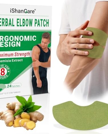 ishancare Elbow Pain Patches, 24 Count Extra Strength Heat Patches, 8 Hour Long Lasting Deep Hot Soothing of Joint Soreness for Knee, Elbow, Back, Neck, Shoulder with Natural Warming Herbal Plaster