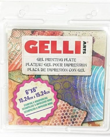 Gelli Arts Gel Printing Plate - 6" X 6" Reusable Gel Printing Plate, Printmaking Supplies, Monoprinting at Home, Arts and Crafts