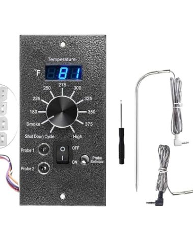 Digital Thermostat Kit for Traeger Control Panel Kit Parts Replacement, Upgrade Digital Thermometer Pro Controller Temperature Control Board for Traeger Pellet Grills, with Dual Meat Probes